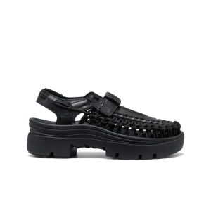 All Gender UNEEK PLT Mary Jane Sneaker  |  Black Smooth Lea